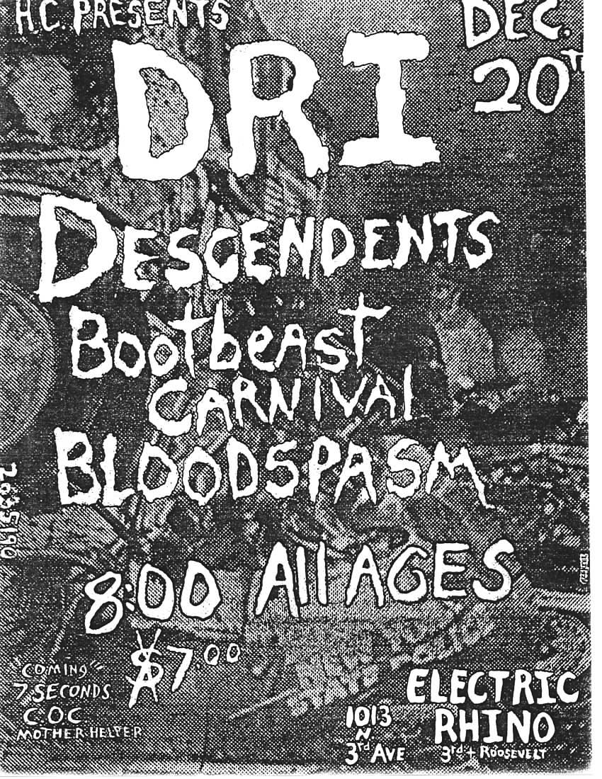 DRI, Descendents, Bootbeast Carnival, Bloodspasm