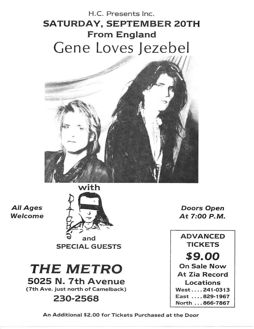 Gene Loves Jezebel with DITCHÉ