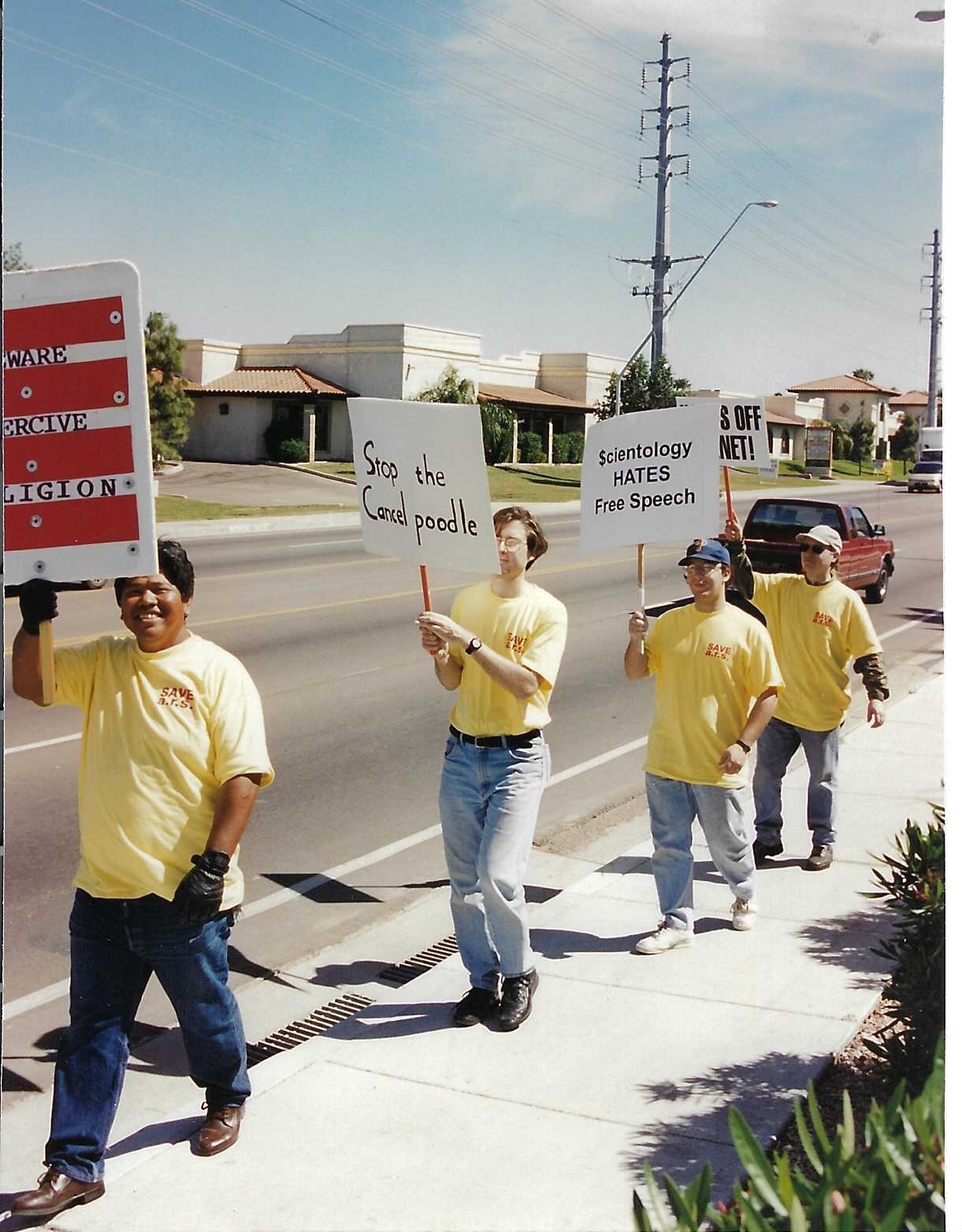 Andre, Jim, Brian, Steve, March 13, 1995. Photo by Jeff Jacobsen, with permission.
